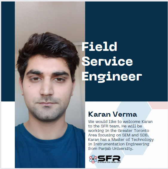 WELCOME KARAN VERMA TO OUR TEAM OF FIELD SERVICE REPRESENTATIVES!