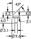Ø9.6mm Diameter 45º / 90º Mount, shorter 6mm pin - Systems for Research