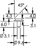 Ø9.6mm Diameter 45º / 90º Mount, shorter 6mm pin - Systems for Research