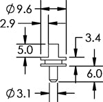 Ø9.6mm Diameter Double 90º SEM Mount, short 6mm pin - Systems for Research