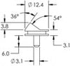 Aluminum, 12.7mm, pin 6mm, total height 13mm, 54°/36° ZEISS/LEO - Systems for Research