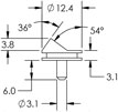 Aluminum, 12.7mm, pin 6mm, total height 13mm, 54°/36° ZEISS/LEO - Systems for Research