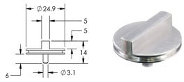 Low Profile Double 90º SEM Mount, Ø25mm, short 6mm pin -  Systems for Research